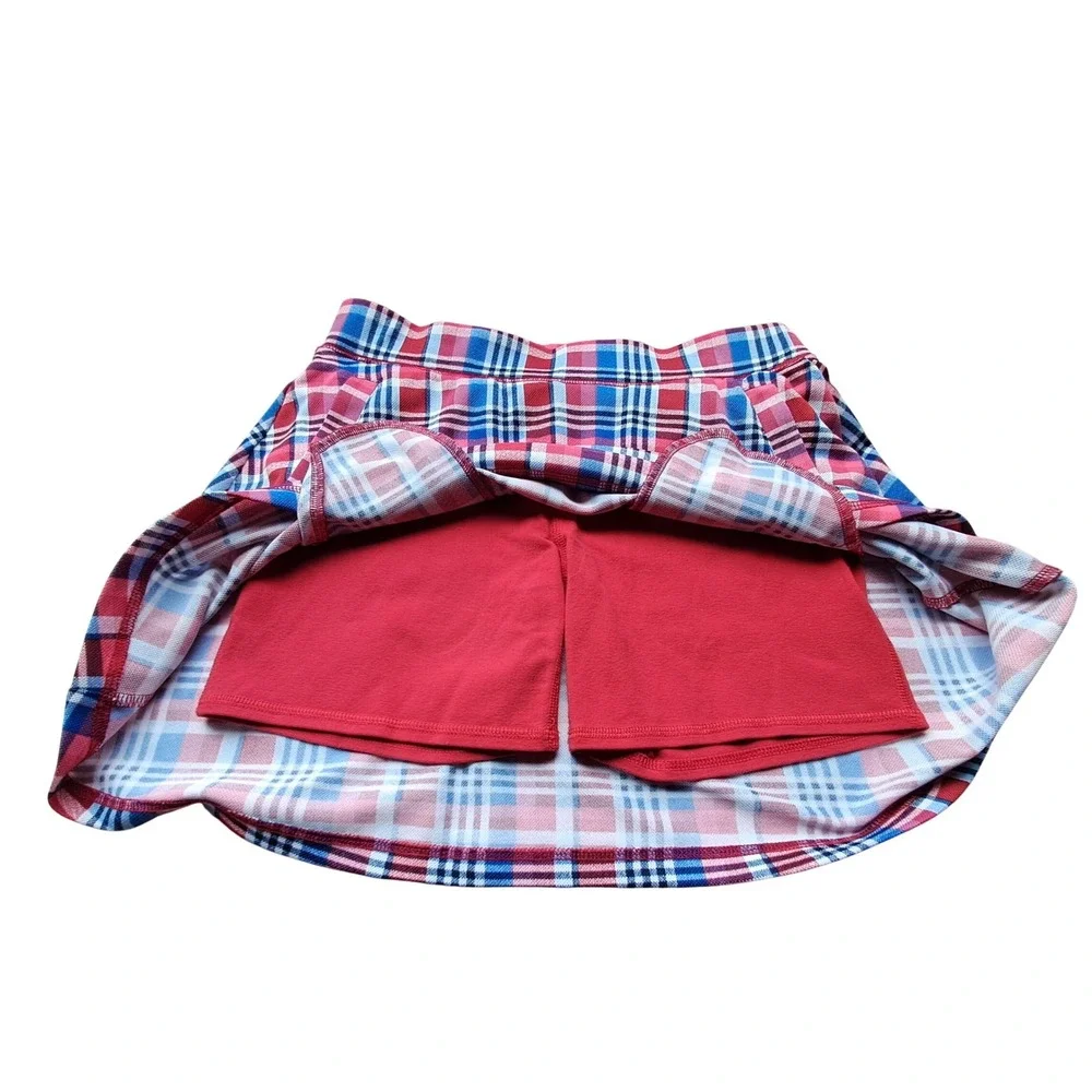 Talbots Plaid Skort Women's Size S Red‎ Blue White Built-in Shorts Golf Tennis